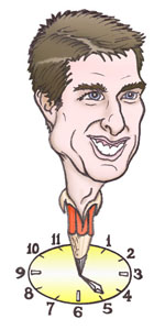 Tom Cruise caricature at 5 o'clock angle