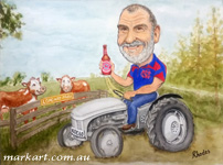 Dairy Farmer caricature - Acrylic on Canvas 16 x 20 inch